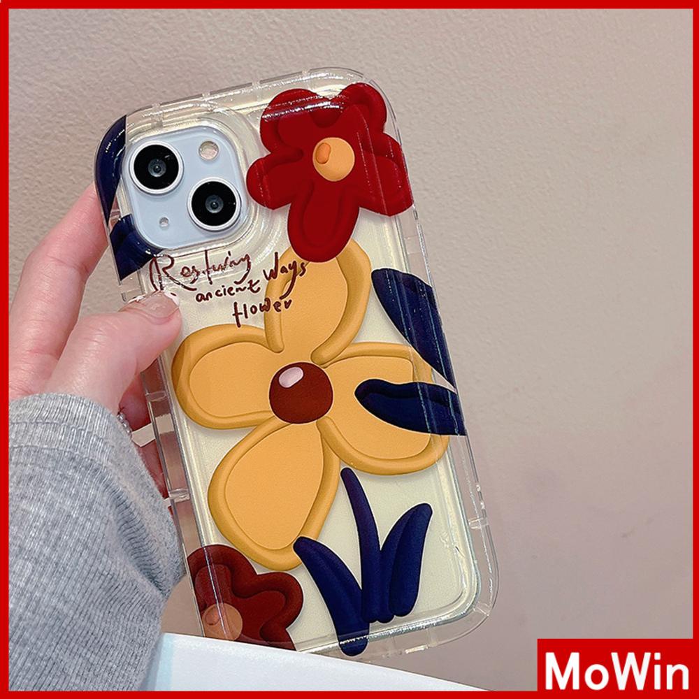 For iPhone 14 Pro Max iPhone Case Thickened TPU Soft Case Clear Case Airbag Shockproof Protection Camera Retro Flower Compatible For iPhone 13 Pro Max 12 Pro Max 11 7plus XR xs max