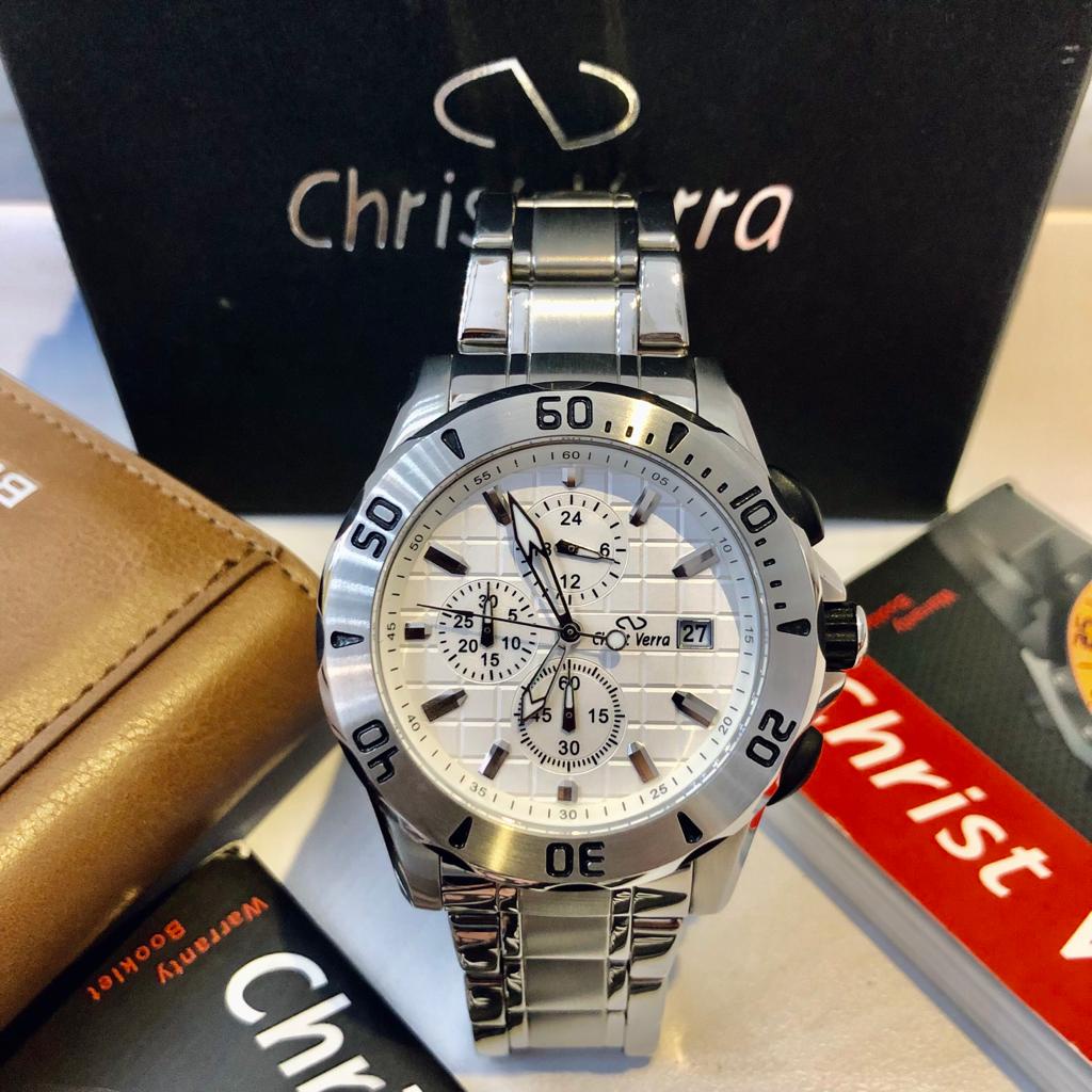 Limited Stock Jam Tangan Pria Original Brand CHRIST VERRA CV 8879-10 Bergaransi 1Tahun Design Case B