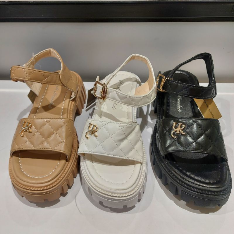 sandal tali heels kotak wanita Yongki komaladi original (37-41)