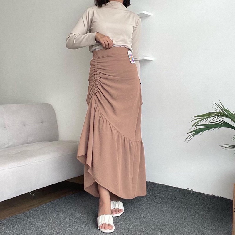 MEIRA SKIRT ROK RAMPEL | ROK 2 IN 1 SERUT CASUAL DAILY