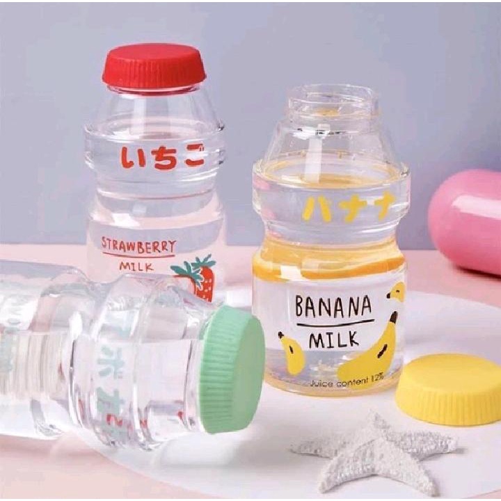 Botol Minum Unik Bentuk Yakult Fruity Transparant Botol Minum 480 ml  Botol Minum Anak Bentuk Lucu Botol Minum Anak Warna Warni