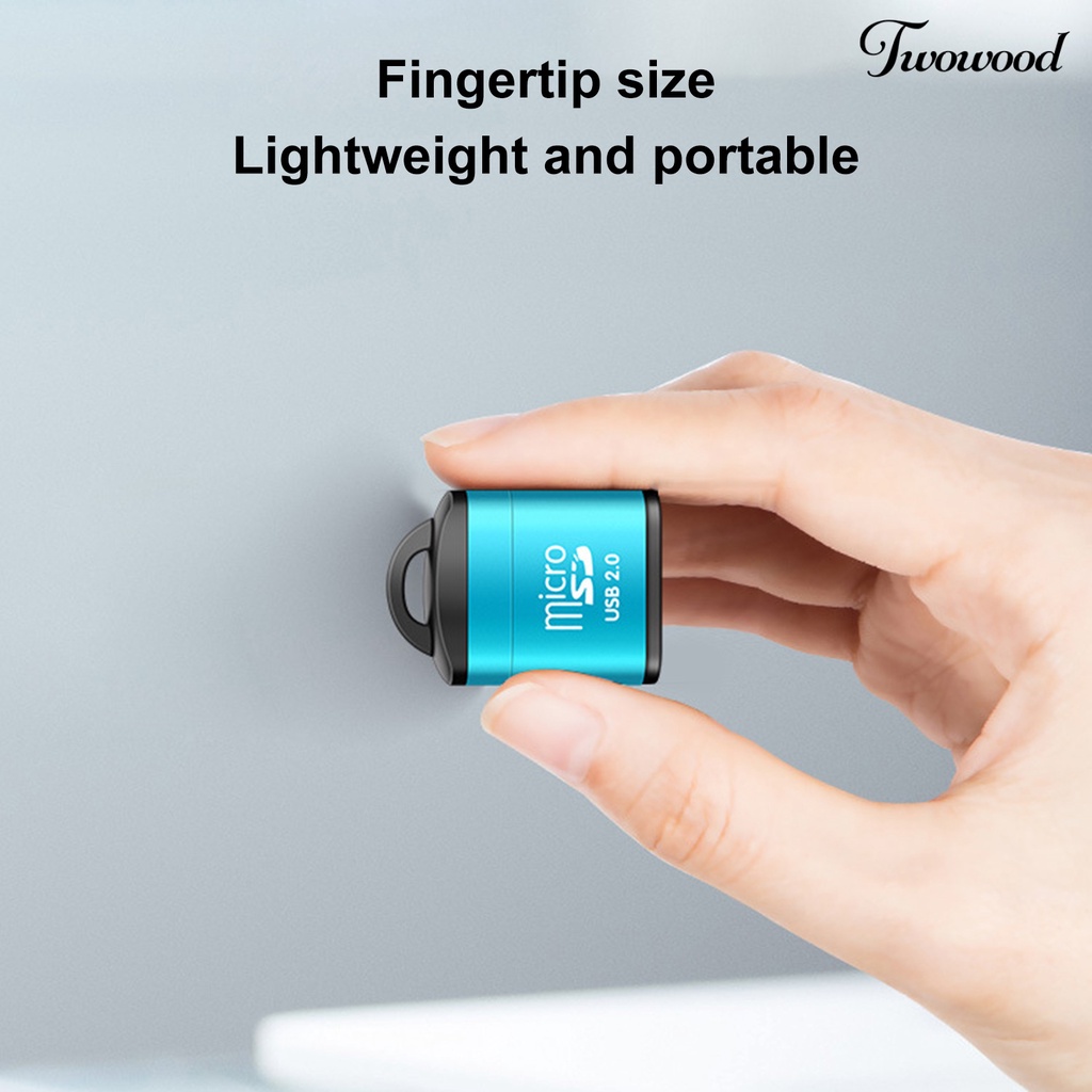 Twowood Card Reader TF USB Portable Bahan Aluminum Alloy Kecepatan Tinggi Untuk Komputer
