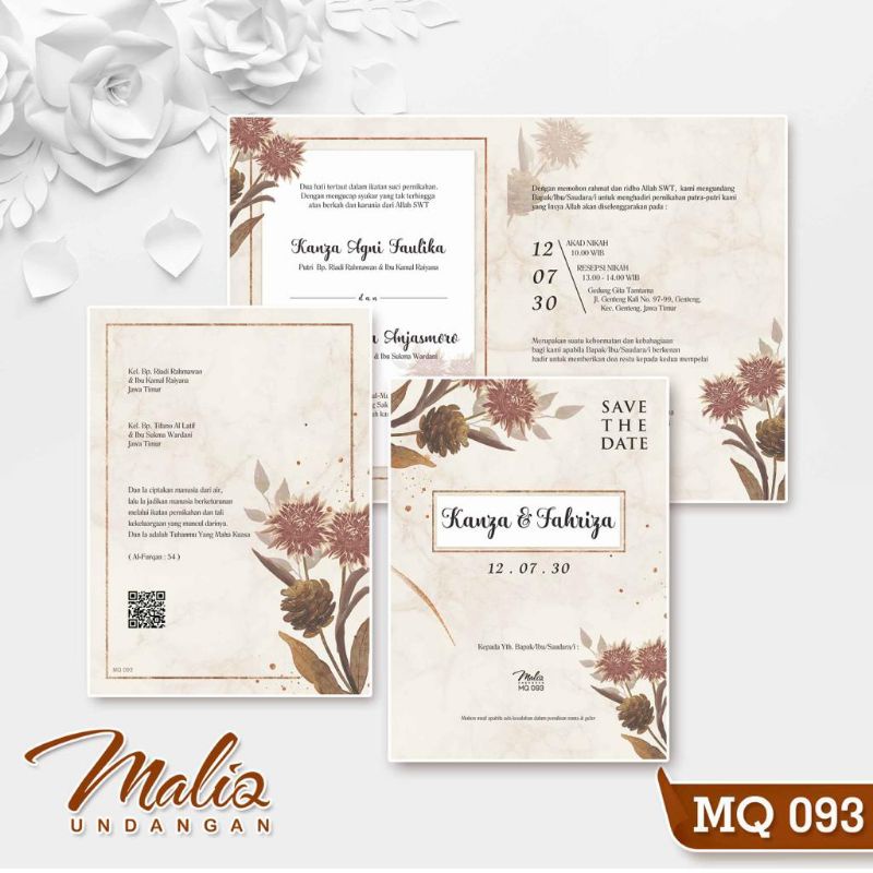 cetak undangan blangko Maliq 093 / mokeup blangko maliq/katalog undangan blangko