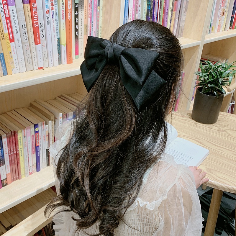 Jepit Rambut / Ikat Rambut Model Pita Besar Gaya Korea Imut Manis Ponytail Klip Jepitan Besi Rambut / Karet Gelang Wanita Aksesoris Rambut Untuk Piknik Sekolah Kampus Woman Ribbon Hair Clip Hairband