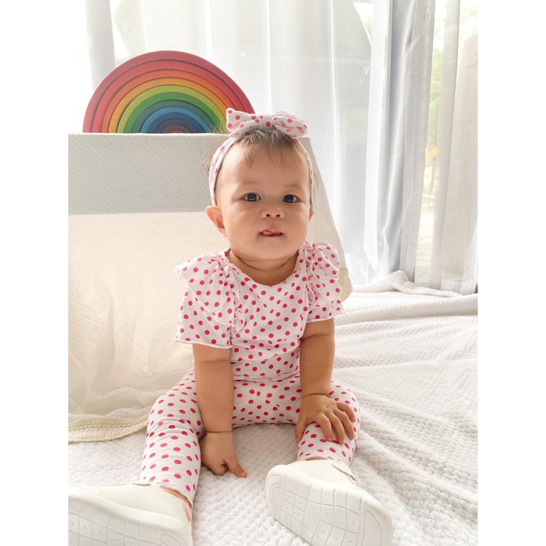 Plazababyku MX FAYOLA setelan bayi motif bunga yang lucu free headband PART2