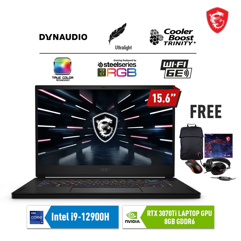 MSI Stealth GS66 12UGS i9-12900H RTX3070Ti 15,6" QHD + 240Hz DCI-P3 100%