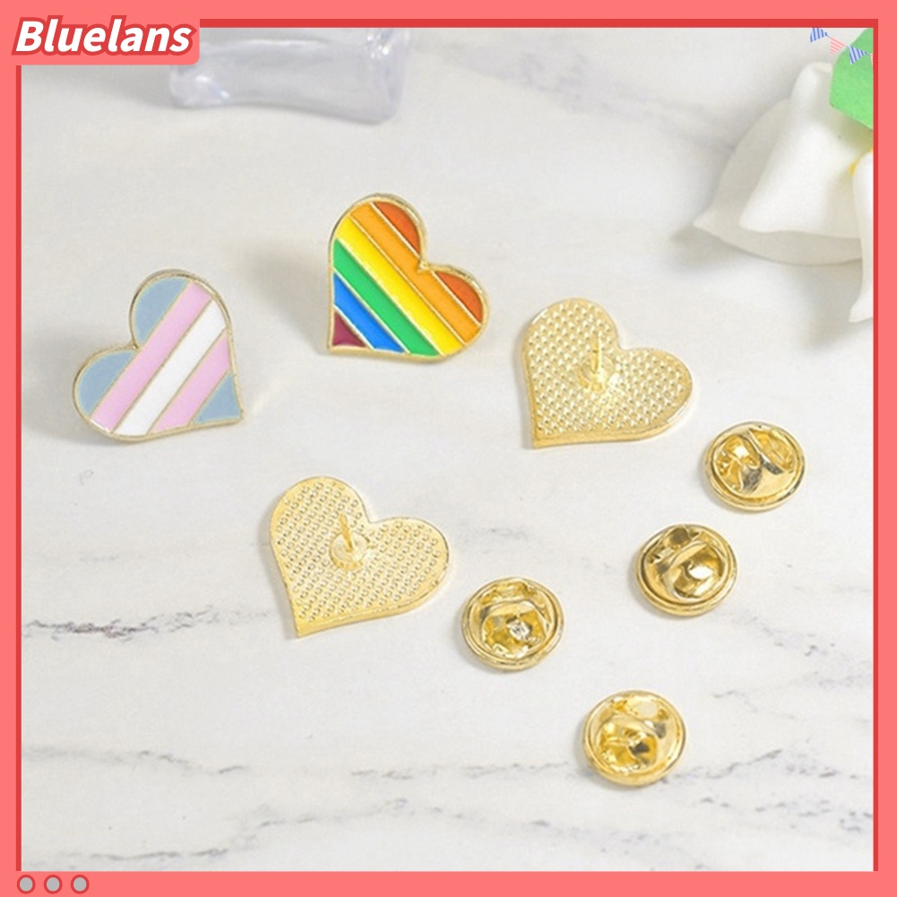 Bluelans Cute Rainbow Heart Enamel Brooch Pin Gay Pride Metal Badge Hat Collar Jewelry