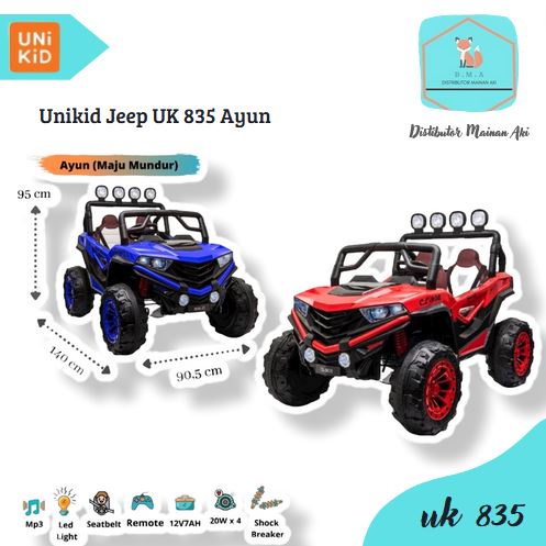 Mainan Anak Mobil Aki Jeep Unikid UK 835 4wd Bisa Ayun