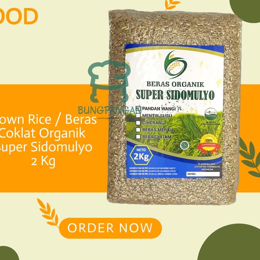 

DISKON BRANDS FESTIVAL 2Kg Beras Coklat / Brown Rice Organik Premium Super Sidomulyo Bersertifikat grosir