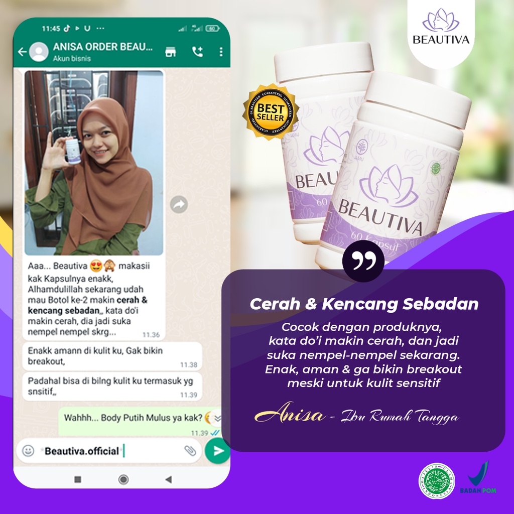 Beautiva collagen 100% original pemutih pengencang pencerah wajah badan penghilang flek hitam dan bekas jerawat membandel paling ampuh bpom