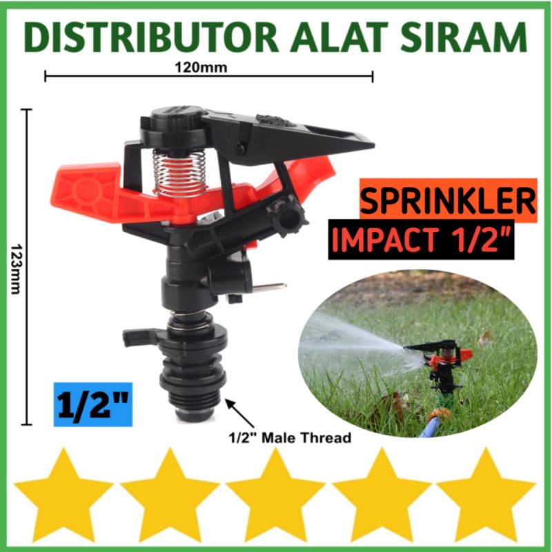 SPRINKLER IMPACT / IMPULSE 1/2 INCH ALAT SIRAM TAMAN KEBUN NOZZLE SPRAY ROTARY SPRINGKLER SEMPROTAN 