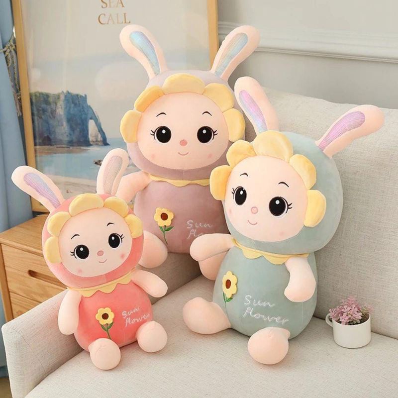 Boneka kelinci bunga matahari lucu ukuran 30cm boneka rabbit sun flower size 30cm