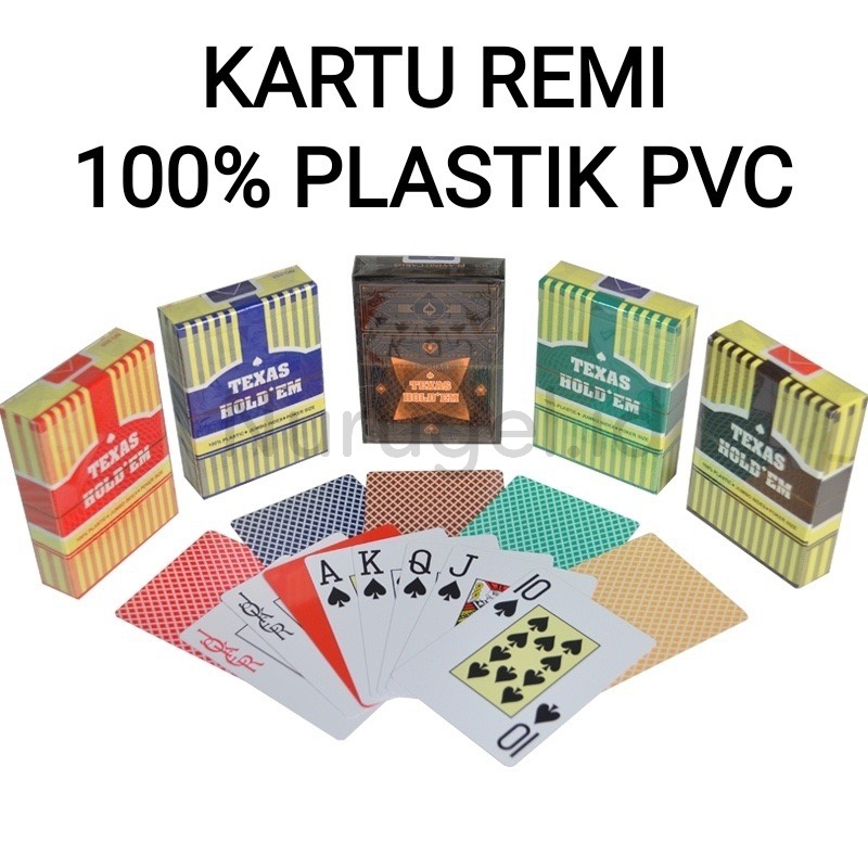 Kartu Remi Poker Plastik Waterproof Playing Card Texas Holdem Casino