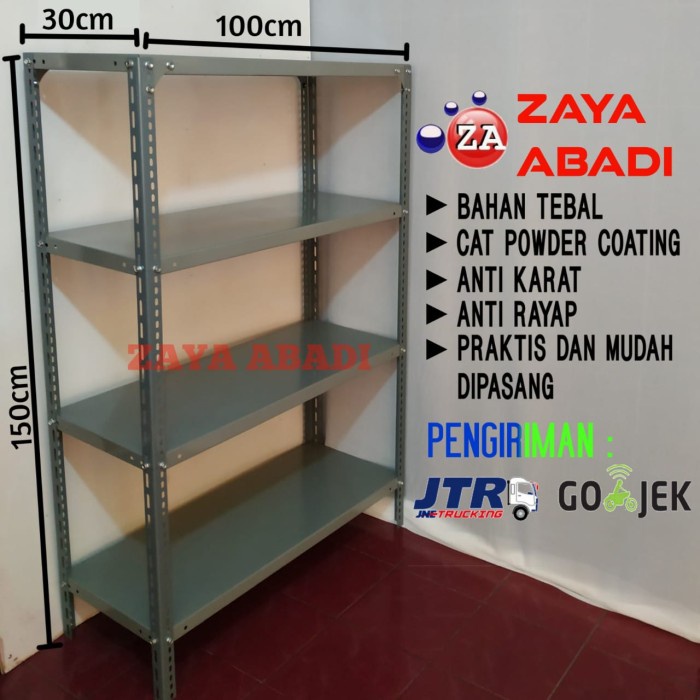 Furniture Rak Besi Siku Lubang 4 Susun