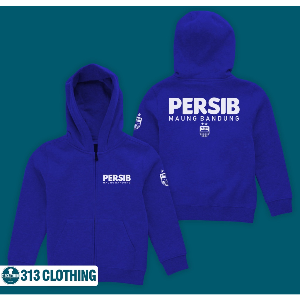 Hoodie Zipper Anak PERSIB Maung Bandung Zipper Hoodie Anak Persib Jaket Bola Anak PERSIB