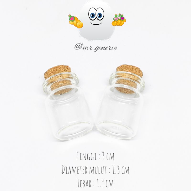 Jual Botol Kaca Mini Botol Kaca Tutup Gabus Cork Ml Ml Bottle Charm Tempat Bumbu Kecil