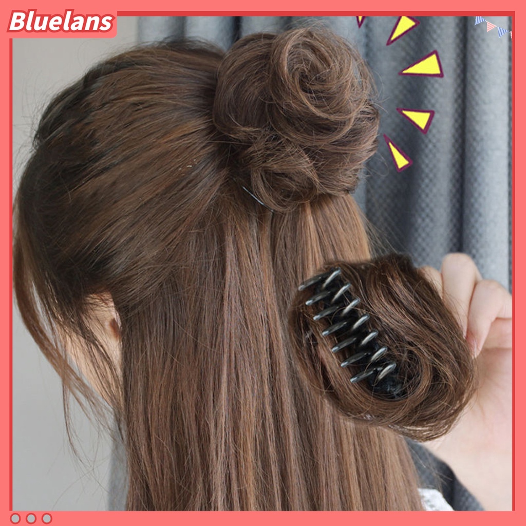 Bluelans Klip Cakar Rambut Extension Keriting Chignon Mini Untuk Aksesoris