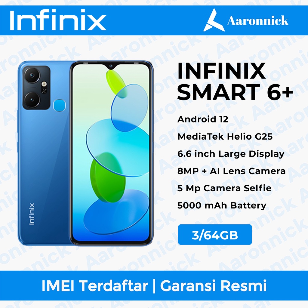 Jual Infinix SMART 6 PLUS 3/64 GB GARANSI RESMI INFINIX | Shopee Indonesia