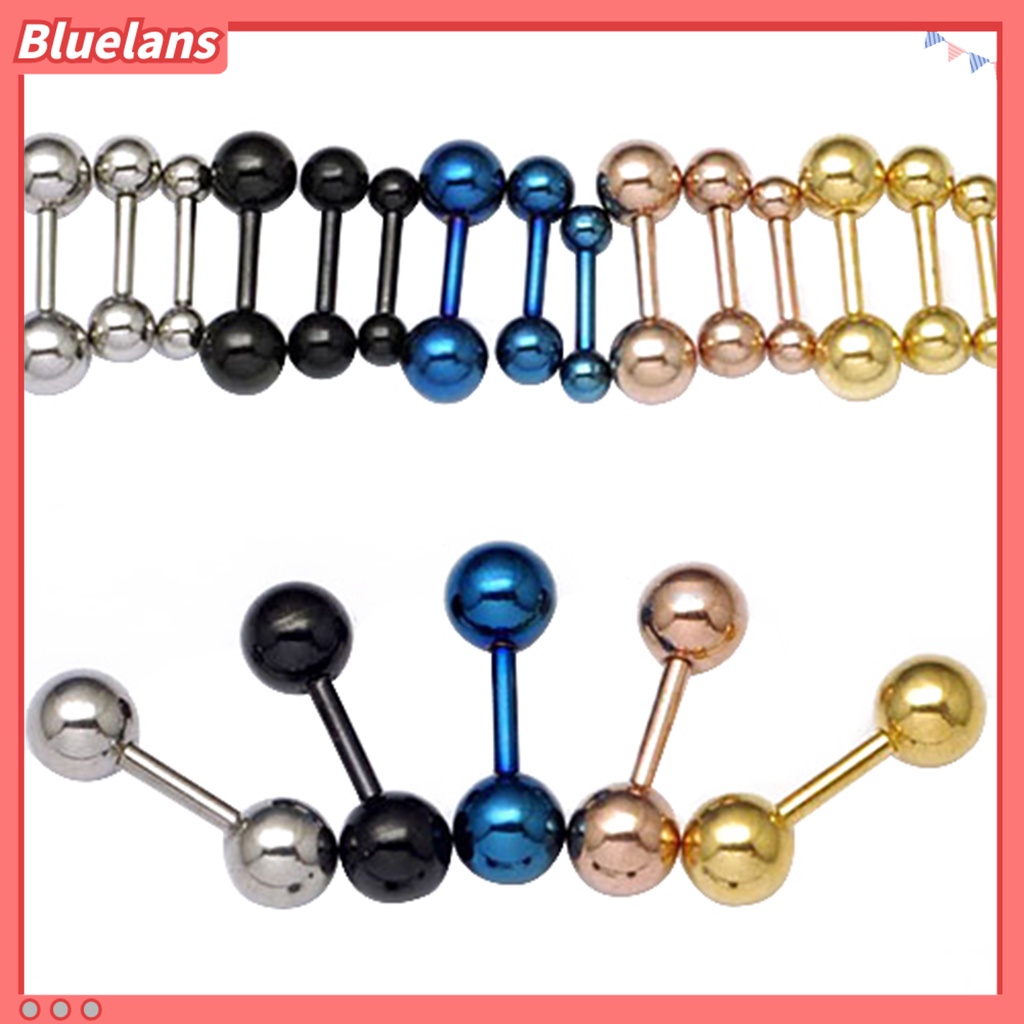 Bluelans Ear Studs Simple Wear-resistant Men Punk Ball Barbell Earrings