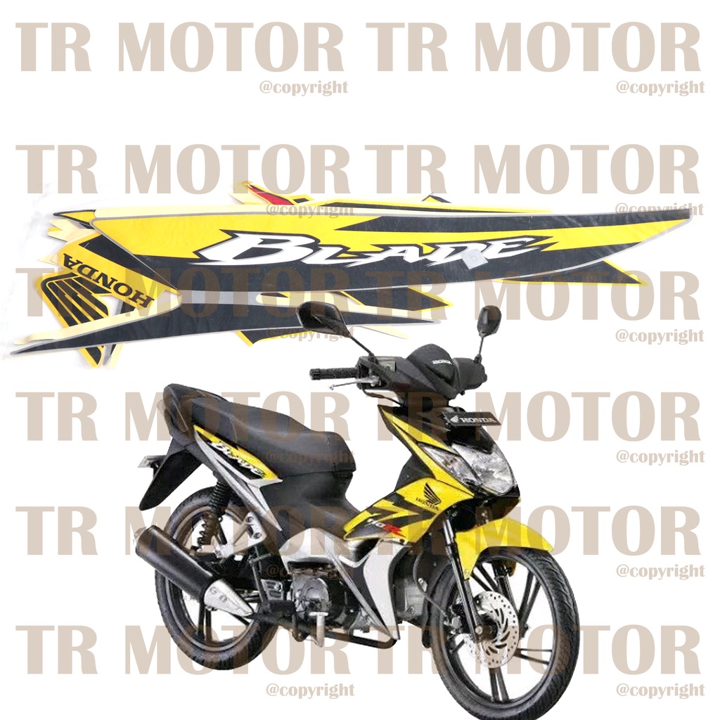 Stiker Motor Blade 110 2009 Sticker Striping Lis Full Set Motor