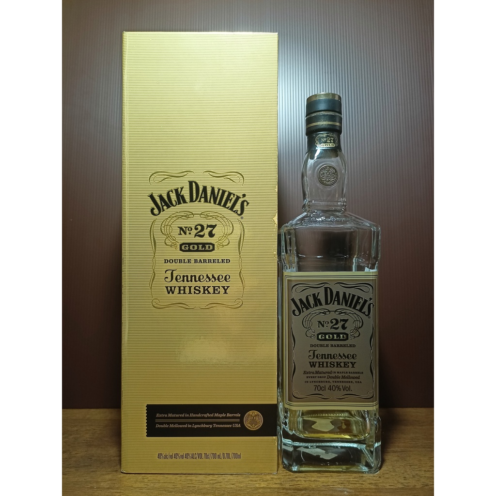 Botol bekas Jack Daniels Gold Double Barreled No.27 Rare 700 ML + Box