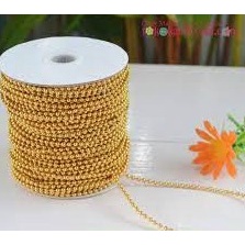 1 M Mote lada renteng 3mm , 4mm & 8mm Putih, Gold, Silver / Mote Parel mutiara renteng / Mote renten