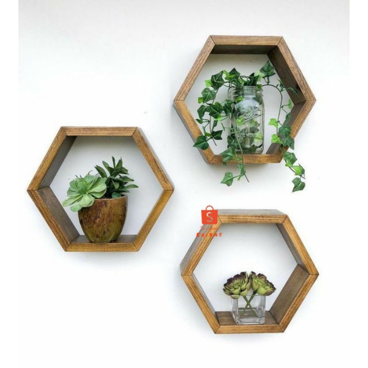 Jual Rak Dinding Segi Rak Hexagonal Hiasan Dinding Shopee Indonesia