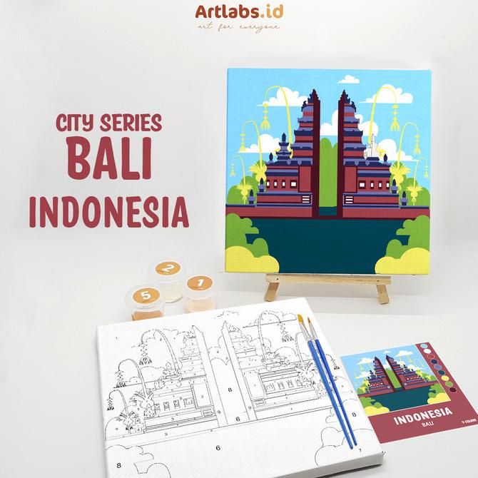 

[COD] BALI - Paint By Number 9 Color [City Series] | Painting Kit BERGARANSI Kode 442