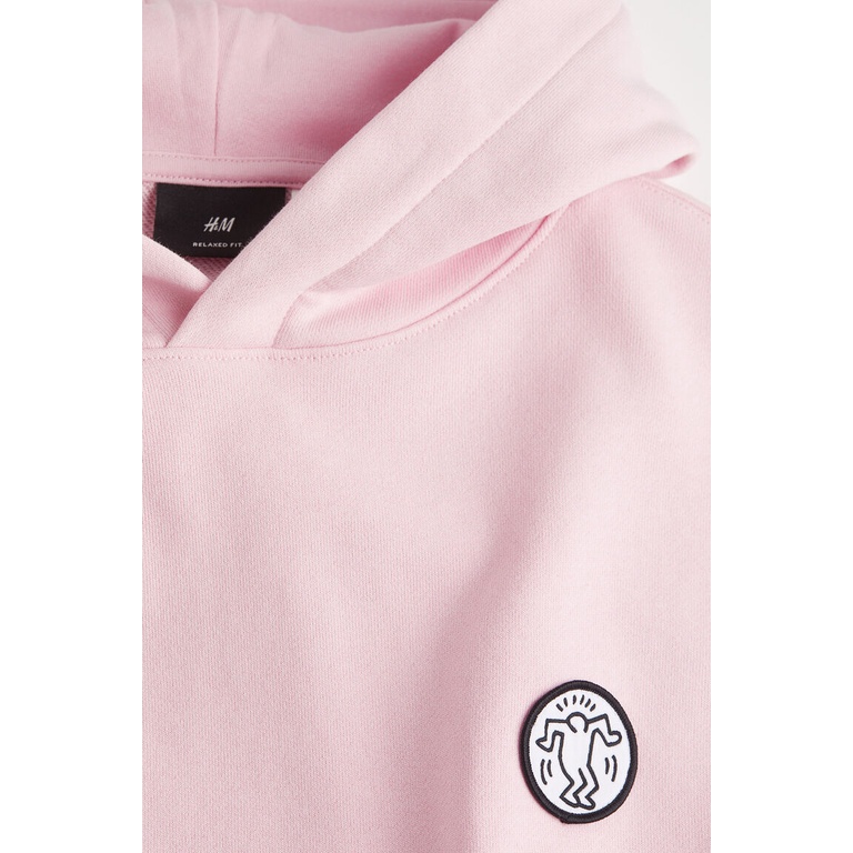 Hoodie H&amp;M Keith haring soft pink Sweater hnm wanita pria original 100%