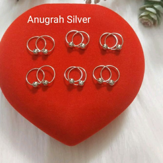 Anting kenip bayi,anak &amp; remaja pentol polos kilau putih perak asli 925/Silver 925 lapisan emas putih murni!!!