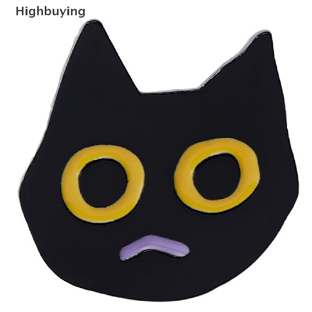 Bros Pin Enamel Desain Kartun Hewan Kucing Hitam Bahan Logam Gaya Punk Untuk Aksesoris Ransel Glory