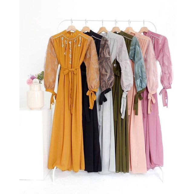 Soraya Lace Dress Ld 108/Dress Kondangan/Dress Payet/Dress Maternity/Dress Bumil/Dress Seragaman