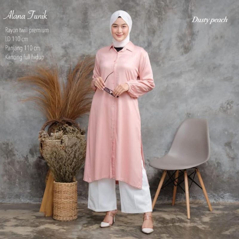 Long Tunik rayon Twill - ALANA TUNIK //JF704