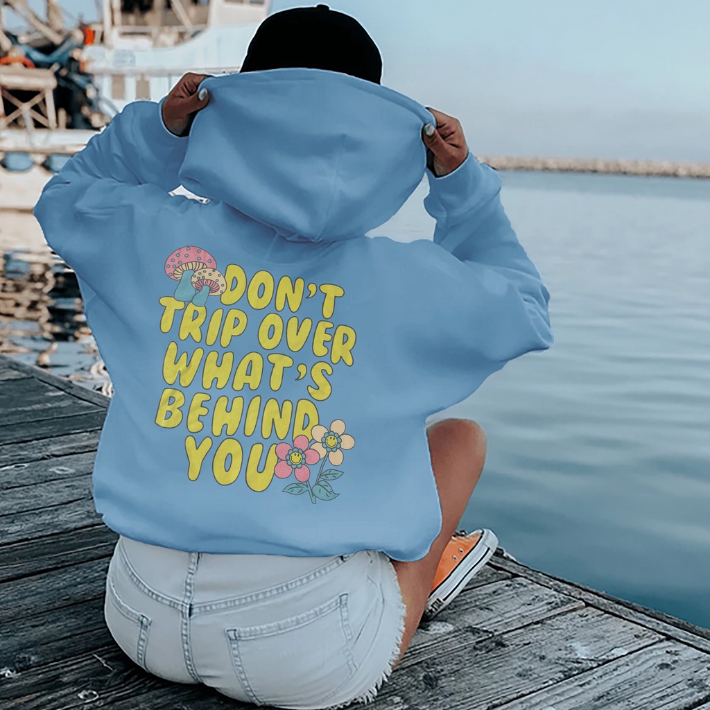 Hoodie Behind You Oversize - Atasan Wanita Dan Pria - Bahan Fleece - Size M - L - XL - XXL