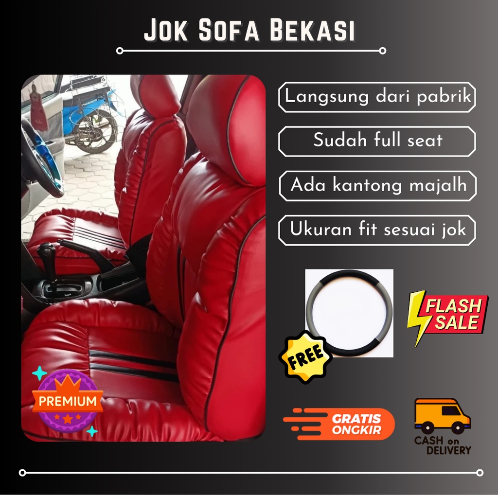 Cover Jok Mobil Motif Sofa Bahan Oscar Sporty Delux Fullset 3 baris