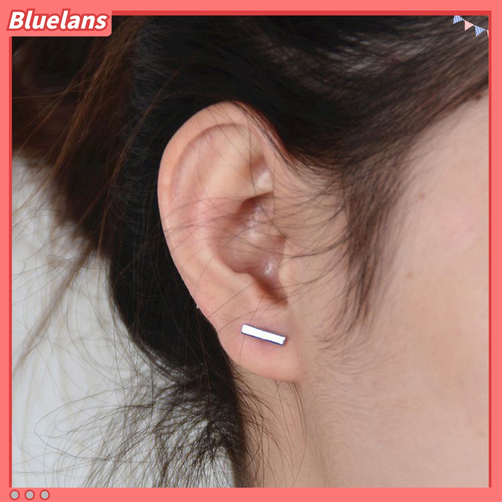 Anting Stud Bentuk T Bar Bahan Alloy Untuk Pria Dan Wanita