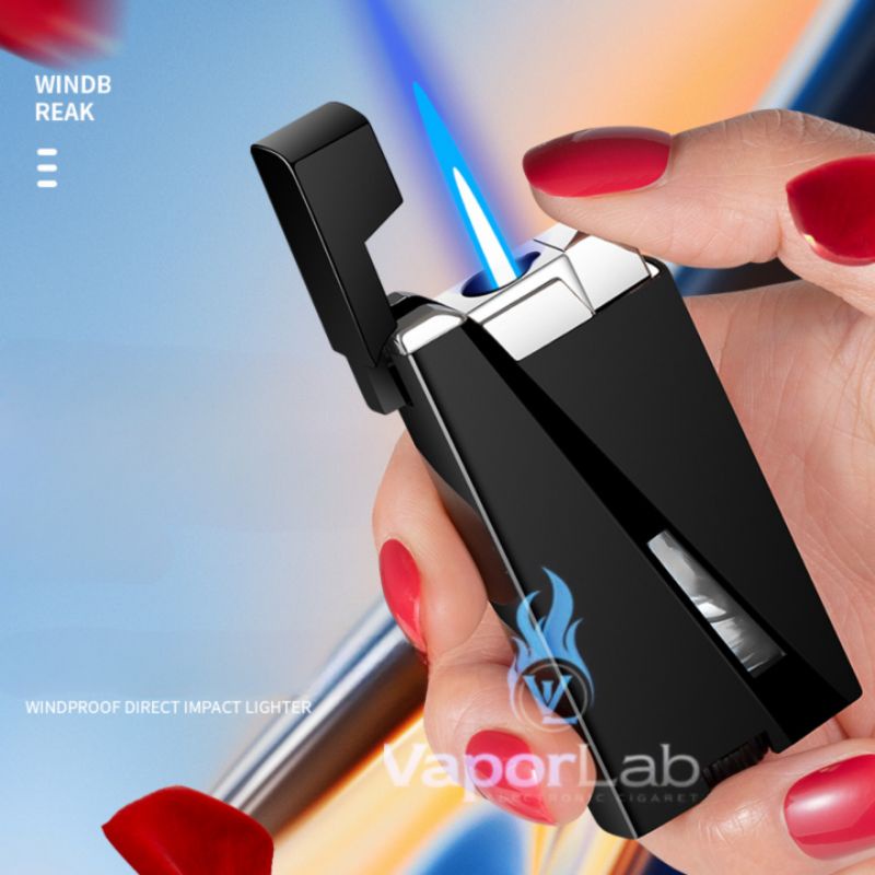 mancis korek api bara las elegant blue jet torch gift lighter polos murah