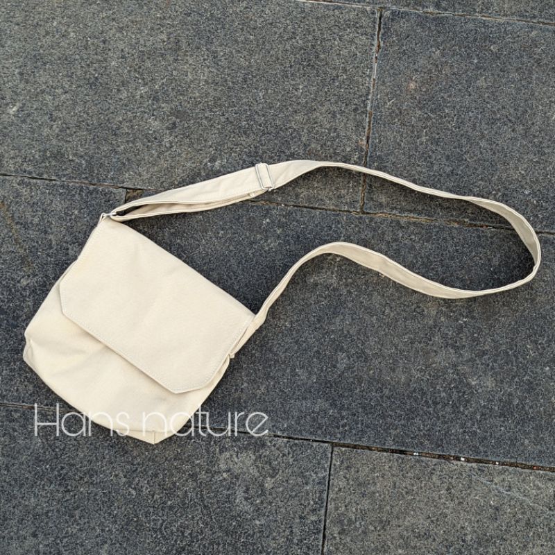 Tas wanita / pria kanvas tas selempang medium Slingbag canvas