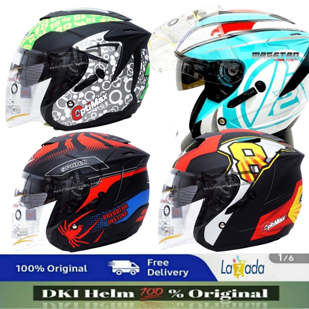 Helm G2 Oktimax Dinamik Original G2 Dobel Visor Helm Berstandar SNI
