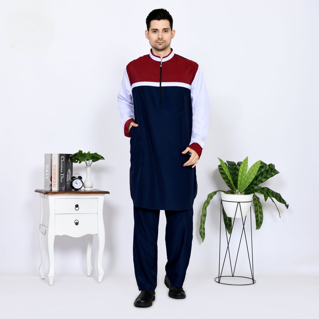 Setelan Pria Ajmal Rafvero Baju Gamis Muslim Premium