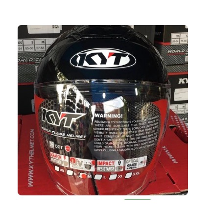 HELM KYT KYOTO HITAM METTALIC SOLID-HELM KYT KYOTO HITAM