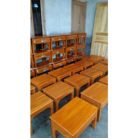 meja kecil kayu jati serbaguna
