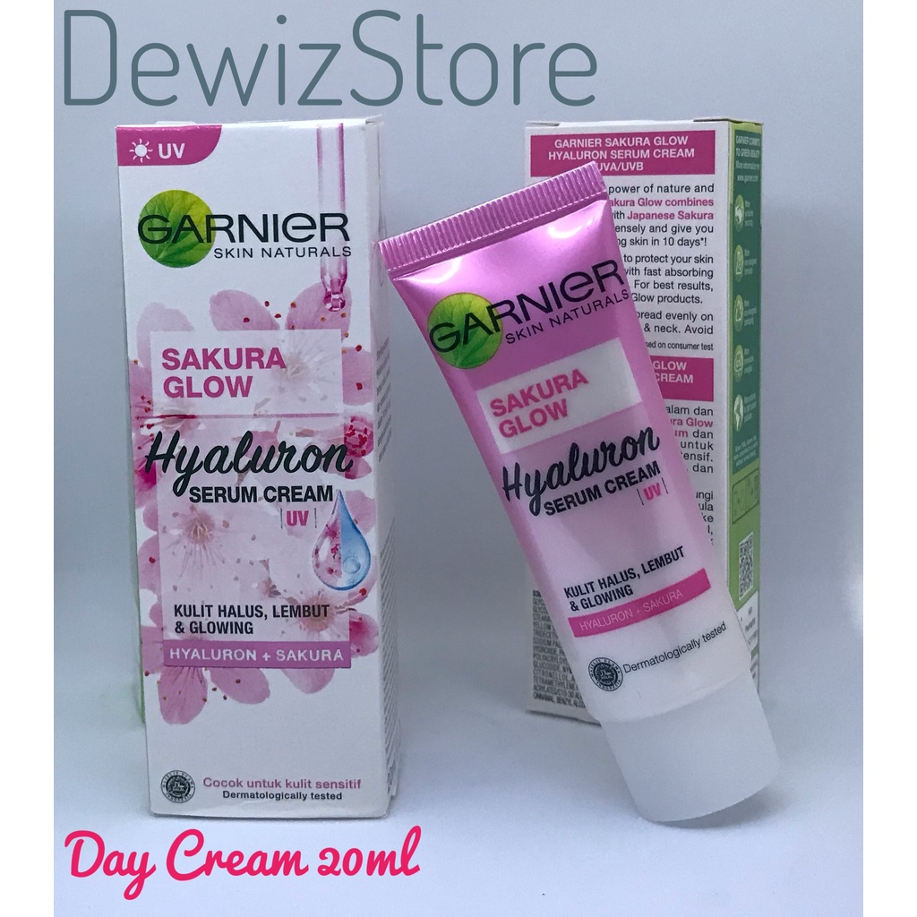 Garnier Sakura Glow Serum Day Cream 20ml - Cream Siang Sakura White