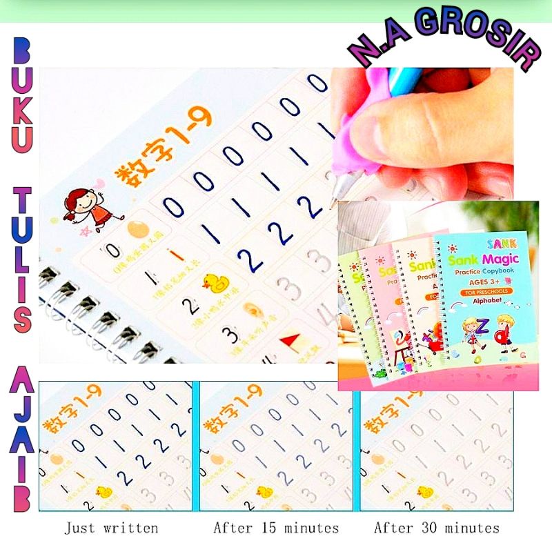 

Buku Set Magic Latihan Menulis Anak-Anak(4 buku + 1 bolpoint + 5 Refill )
