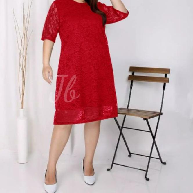 DRESS BRUKAT JUMBO / DRESS XXXL / Dress Cintya - 17/ CHYNTIA BRUKAT /DRESS NATAL UKURAN BESAR / DRES
