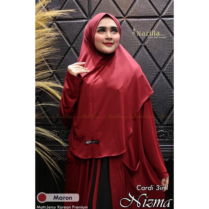 New Cardi 3 in 1 Nizma by Nazilla Cardigan Jilbab