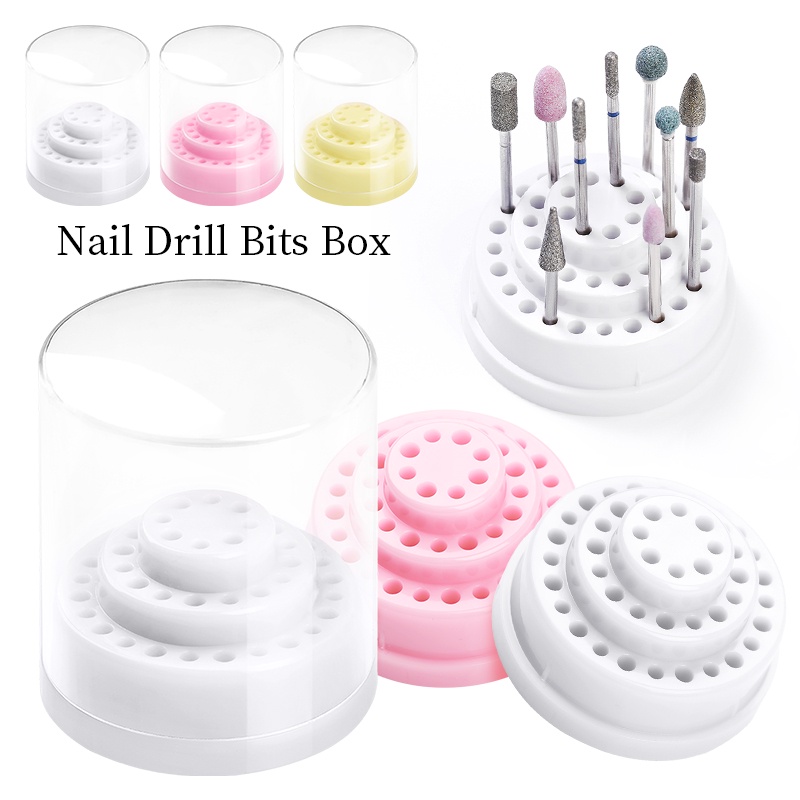 Nail Art Mata Bor Kotak Penyimpanan Wadah Manicure Milling Cutter Stand Wadah Display Aksesoris Alat Kuku