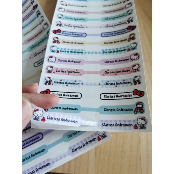 

sticker name tag with theme