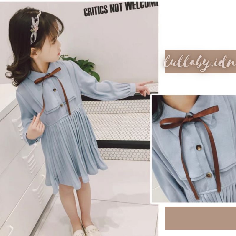CD114 Dress Korea | Terusan Lengan Panjang Anak Perempuan Import