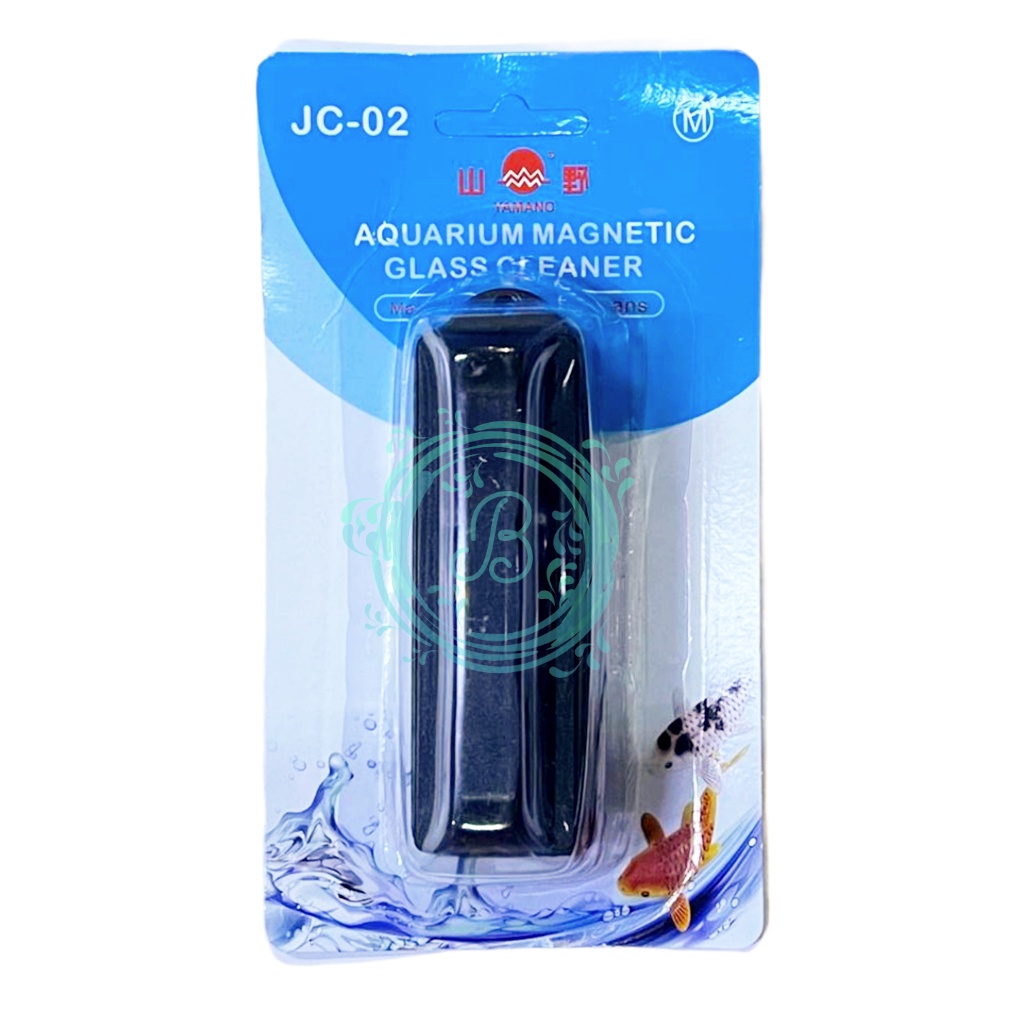 Yamano JC 02 Magnetic Brush Aquarium Glass Cleaner MEDIUM Magnet Sikat Pembersih Kaca Lumut Kerak M